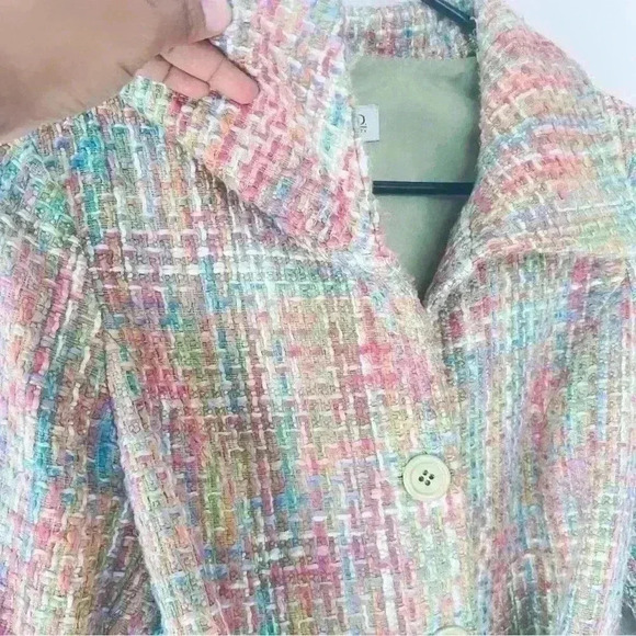 RW&CO PASTEL PINK LILAC BLUE TWEED FALL JACKET SIZE  6 - Picture 6 of 16
